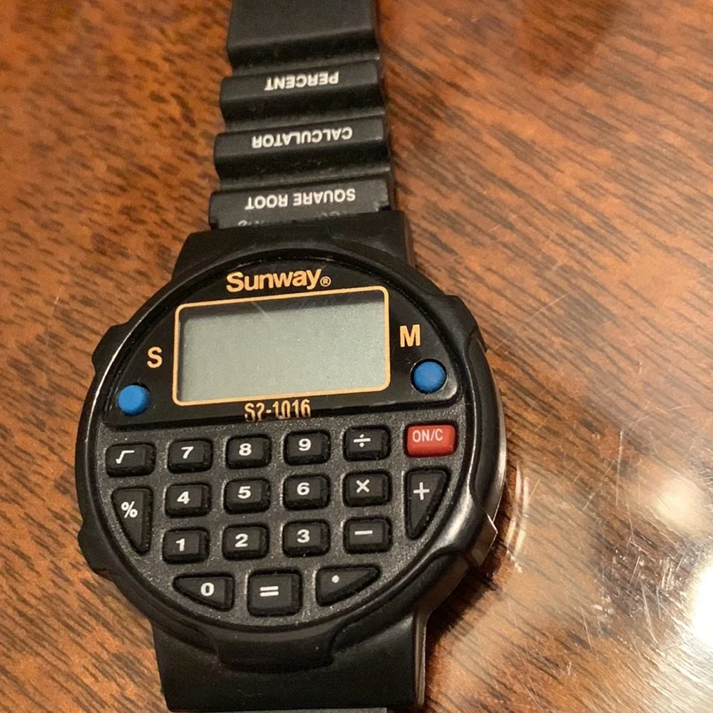 Sunway Calculator Digital Watch Luxury Dual Functions Calendar Clock Vintage